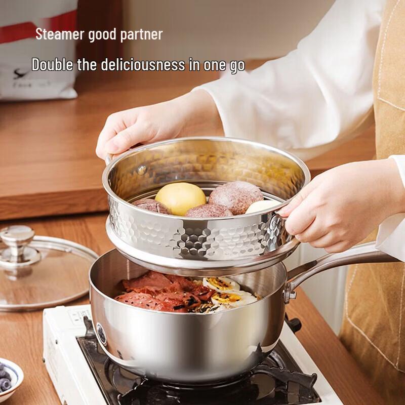 Versatile Enamel Pot with Steamer