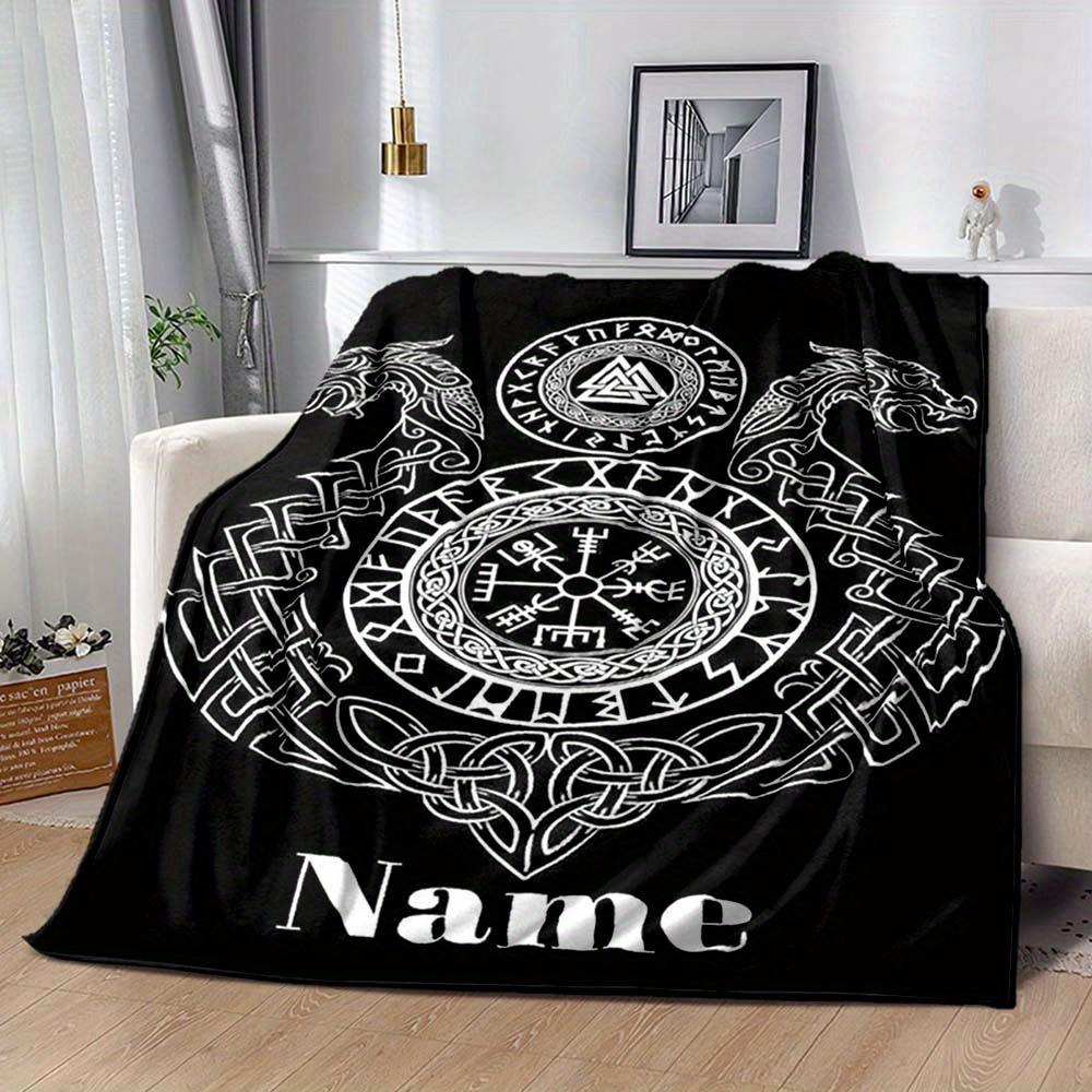 Viking Culture Customize Your Name Blanket Warm Comfortable And Soft Blankets Are Suitable For Home Chairs Office Sofas Sofas Office Camping And Gifts