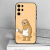 Animal Cute C-Cartoon S-Sloth  Phone Case For Samsung S25,24,23,22,30,21,10,9,Ultra,Plus,Lite,FE,4,5 G Soft Black Case