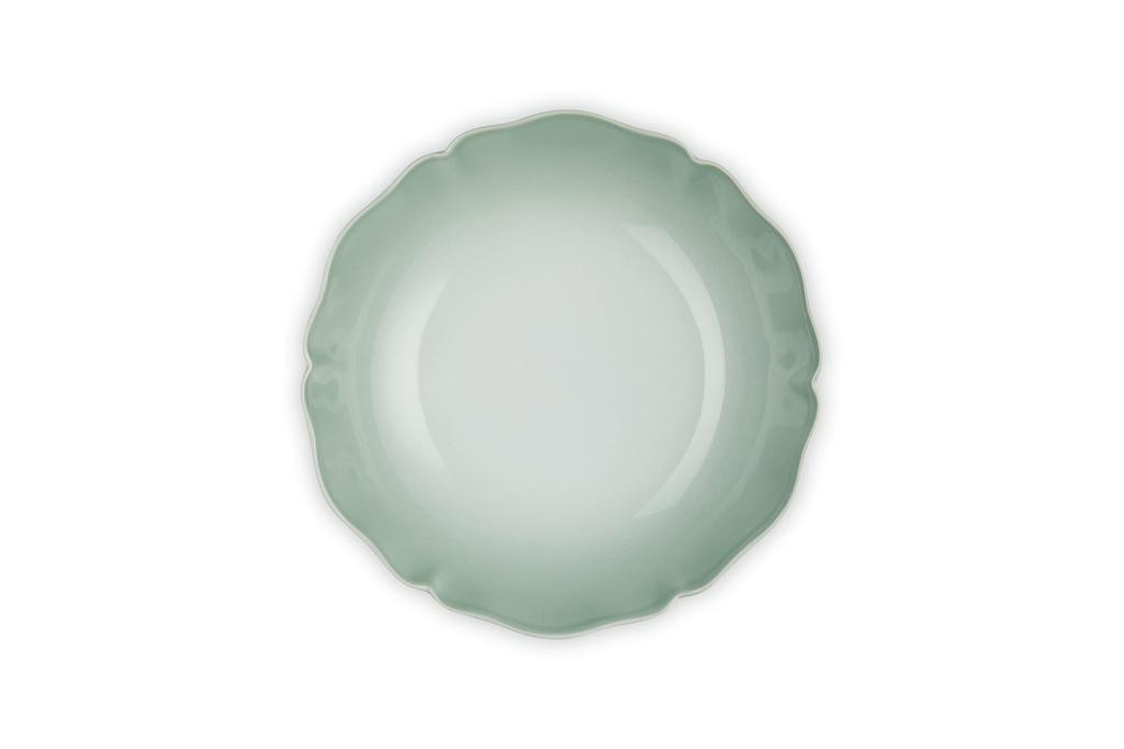 Le Creuset Frill Water Elegant and Japanese Dish, Green, Frill, Heat-Resistant, Microwave- Oven-Safe [Official Product]