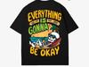 American Style Trendy Cartoon Print Short-sleeved T-shirt for Men and Women, Graffiti Short-sleeved T-shirt, Summer Pure Cotton