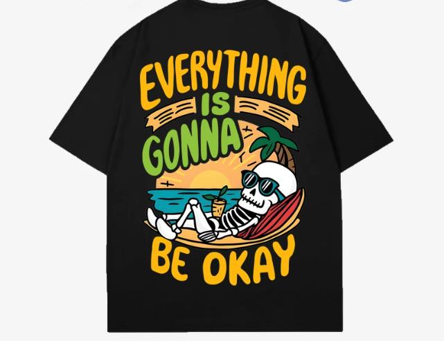 American style trendy cartoon print short-sleeved T-shirt for men and women, graffiti short-sleeved T-shirt, summer pure cotton S разноцветный