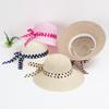 Fashion Dot Ribbon Bowknot Straw Hat for Women Summer Travel Beach Mesh Breathable Large Brim Sunshade Cap Girls Fisherman Hat