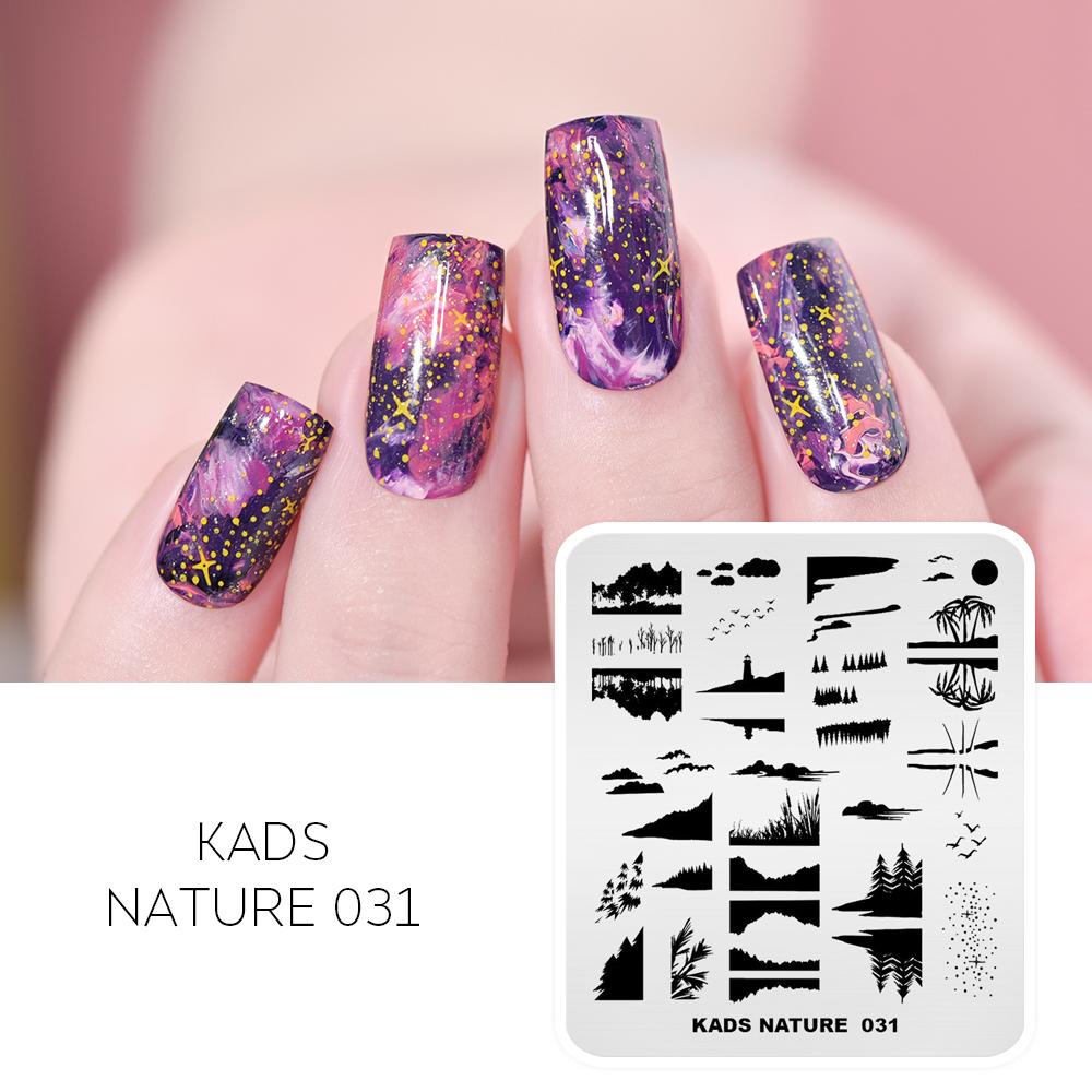 kads Nail Art Stamping Plates 63 Designs Nature Series Nail Template Stencil Plates for Nail Salon