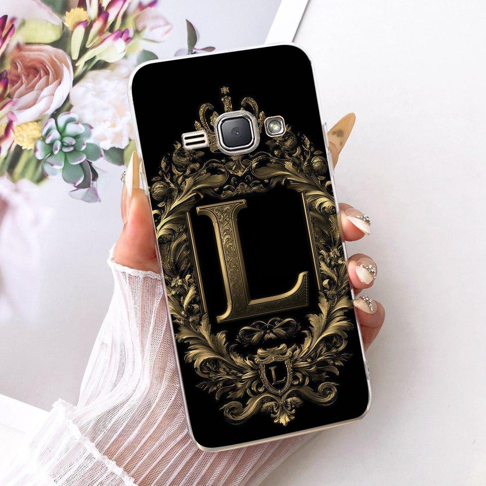 Clear For Samsung J1 2016 SM-J120F Cover For Samsung Galaxy J1 2016 Case Luxury Crown A-Z Letter 2D Flat Pattern Soft Phone Case