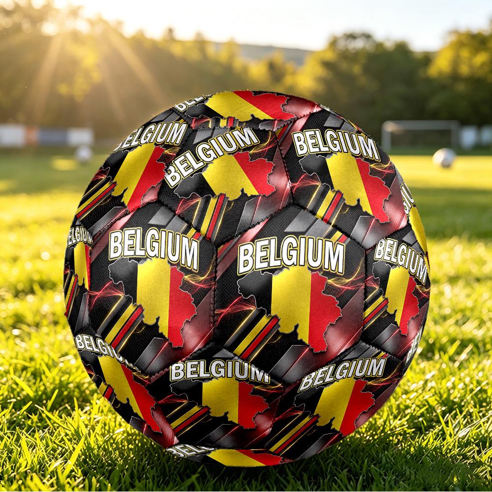 Belgien Fußball Aufdruck Größe 5 Fußball Ball Verschleißfest Standard Erwachsenen Trainingsfußball Fan Geschenk für Indoor Outdoor Spiel Sport