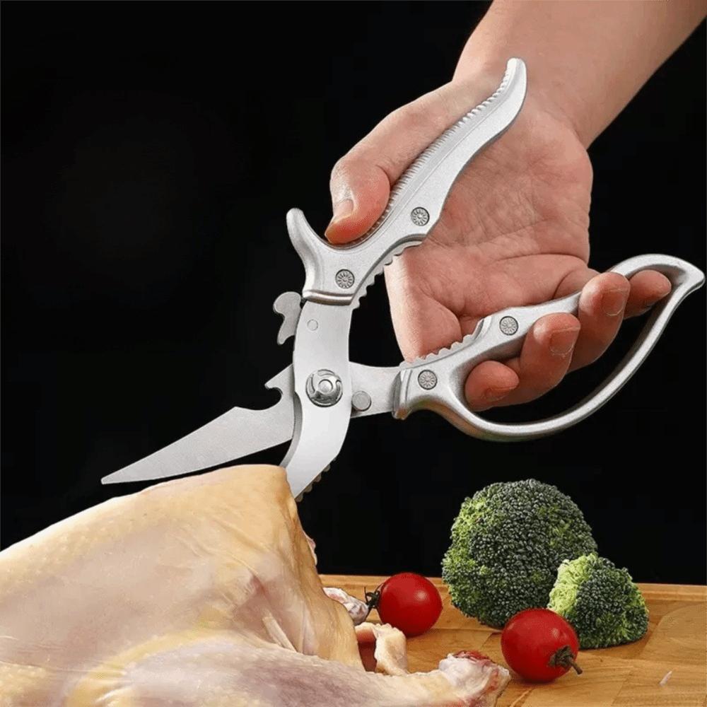 Steel Chicken Bone Shear Sharp BBQ Scissor Multifunctional Kitchen Scissor  Ramen