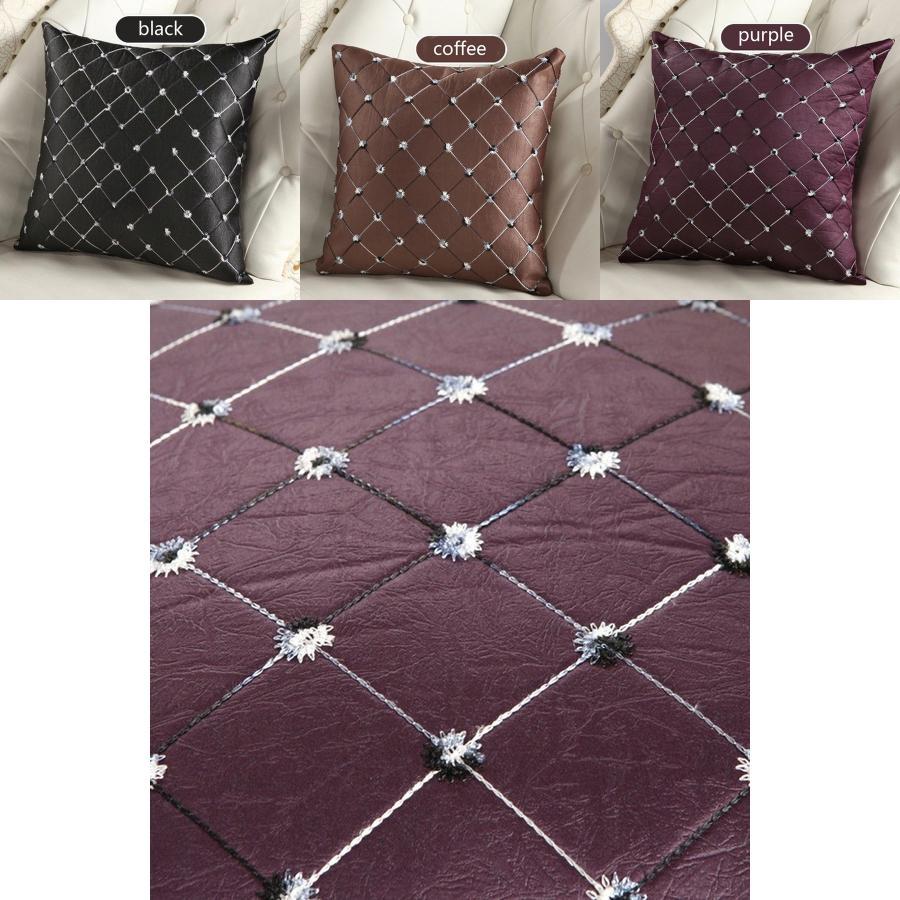 Stylish Multicolored Plaids Throw Pillow Case Square Cushion Cover For Sofa Decor