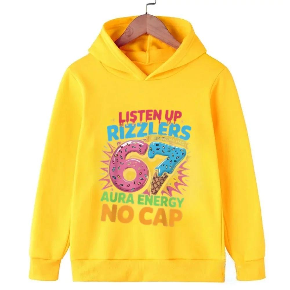 Spring Autumn 67 Children's Hoodie Kids Casual Boys Girl Pullover Fashionable and Funny Comfortable Sweatshirt Hoodies Coat