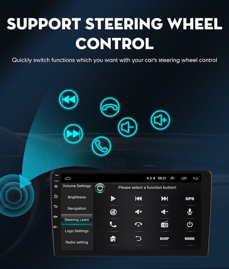 7/9/10-inch Car GPS Navigation with Bluetooth, Wireless CarPlay, Reversing Camera, and Large Touchscreen Display