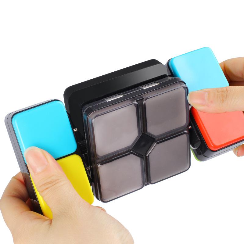 Music Glowing Magic Cube Flip Slide Match Changeable Puzzle With Led Light Educational Electronic Toy For Kids Anti Stress