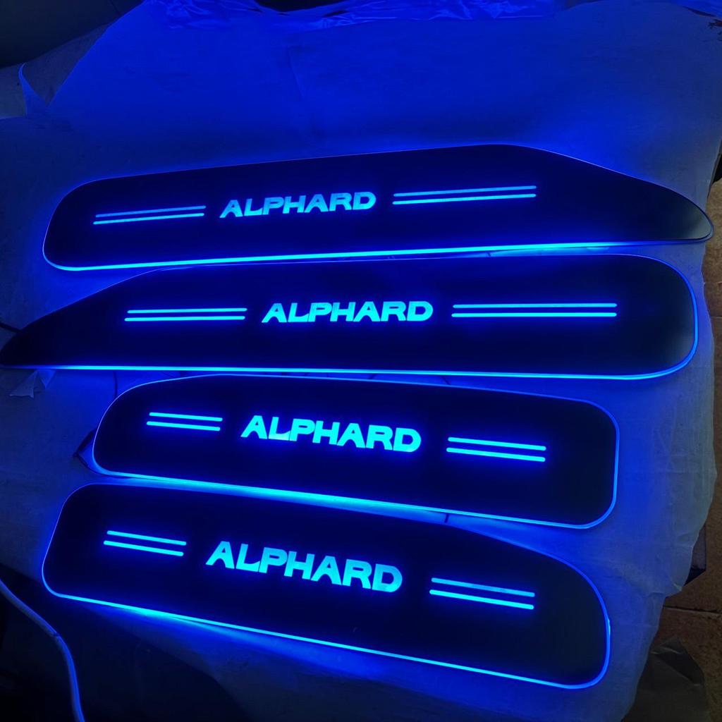 LED Welcome Pedals for Alphard: 4-Piece Dynamic Sill Strips