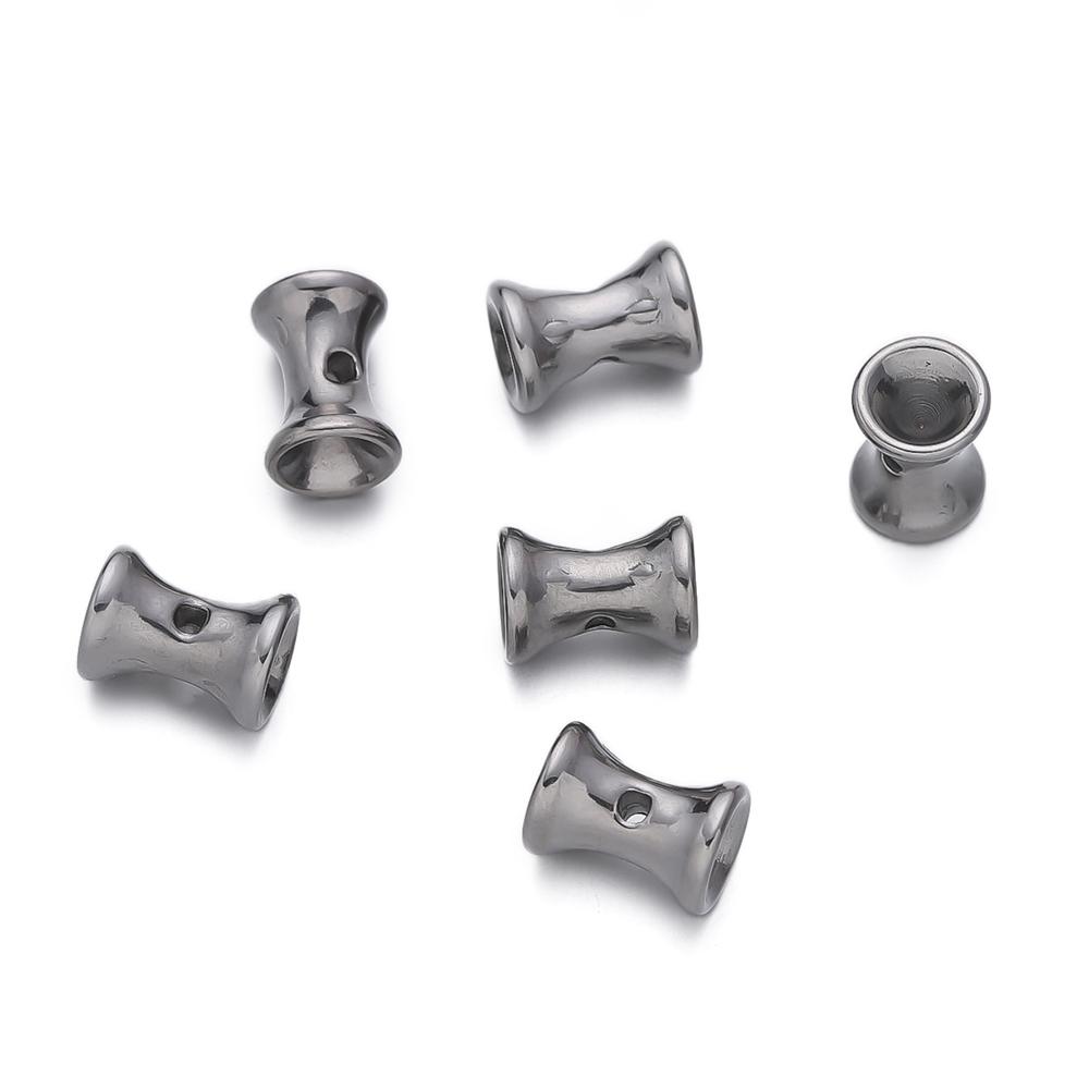 

5/10pcs Stainless Steel Irregular Tube Spacer Beads Big Hole Beads for DIY Delicate Jewelry Making Bracelet Necklace Supplies