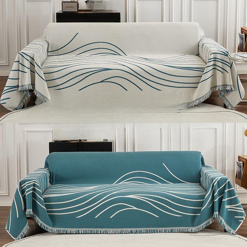 Nordic Ins Style Sofa Towel Full Cover Cloth Coastline Jacquard Chenille Sofa Blanket Four Seasons Universal Sofa Cushion