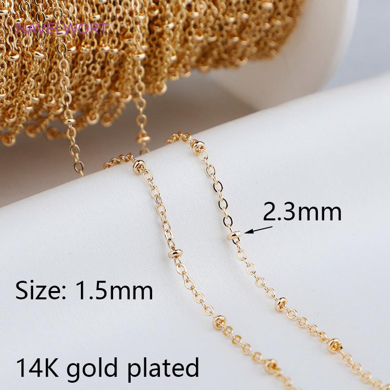 Wholesale 14K Gold Plated Brass Metal Loose Chains Bulk Chains For Jewelry Making,DIY Handmade Jewellery Making Supplies