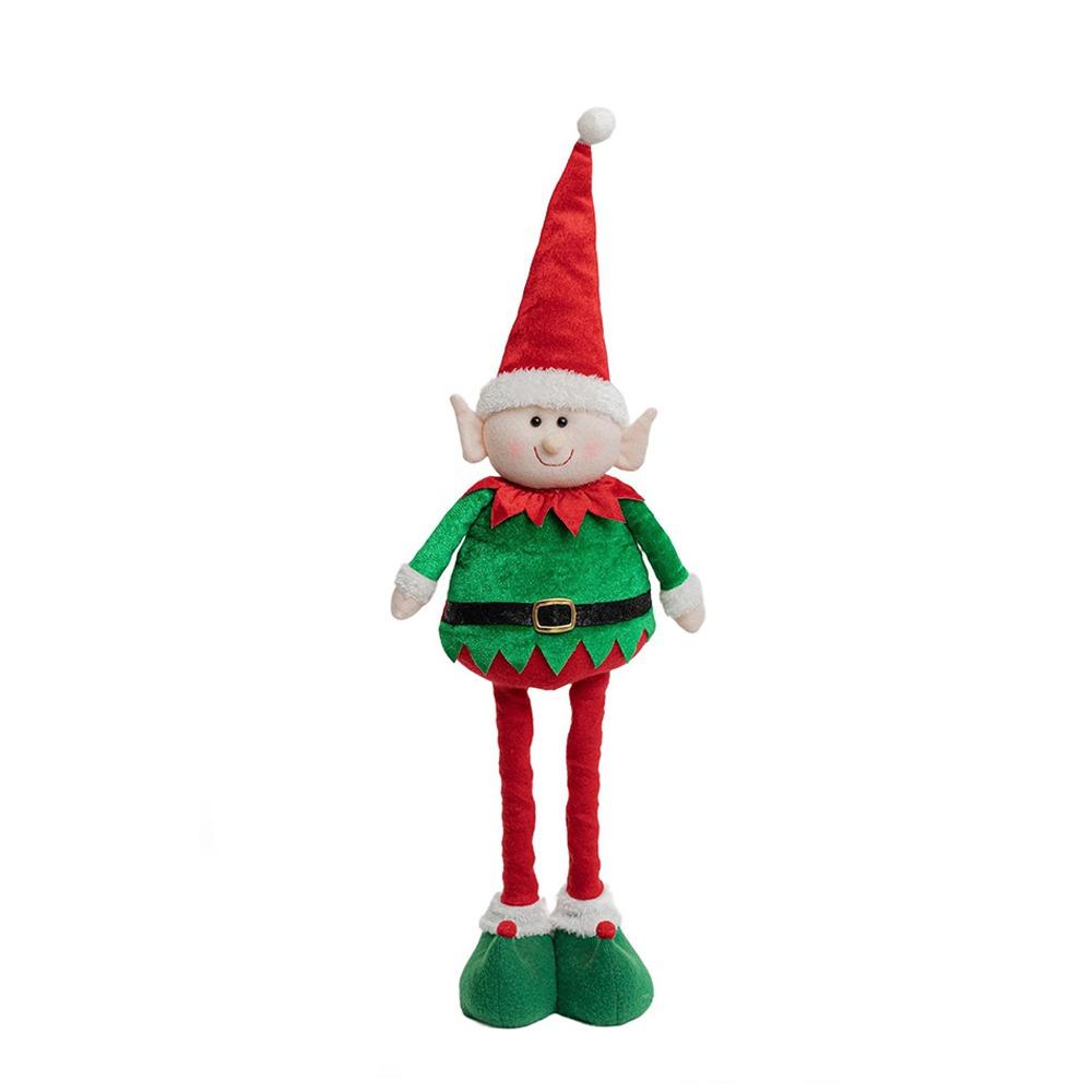 

Cute Santa Claus Retractable Doll Red Green Merry Christmas Decoration Xmas Festival Decor S-Elf