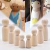 Wood Handmade Puppets Blank Wedding Decoration Wood Crafts Unpainted Figures Wooden Peg Doll