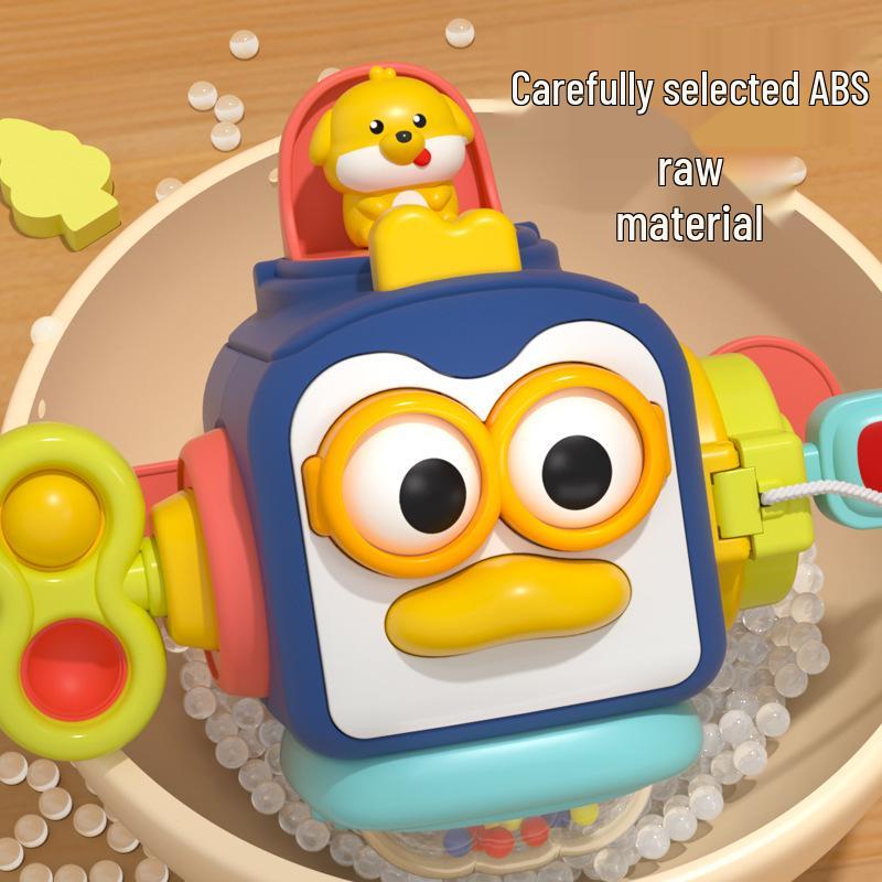 Infant Busy Ball: Early Education Tactile Puzzle Hexahedron with Hand-Grip and Soothing Features.