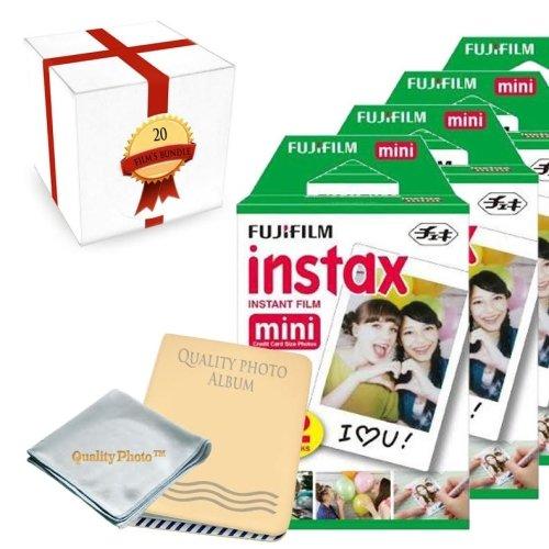

Fujifilm INSTAX Mini Instant Film 2 Pack (20 Sheets) for Fujifilm Mini Instant Camera - Photo Album - Microfiber Cloth - Gift Packaging