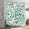Colorful Leaves Shower Curtain Modern Bathroom Decor for Home Decoration Green Pink White Water-resistant Fabric Easy Installati