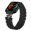For Huawei Watch Fit 3 Watch Band 7-Bead Rhinestone Crown Stainless Steel Strap
