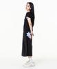 MOZMOZ Bermuda Star Patch Side Pleated Sweatpants Black