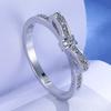 Cute Bow Rings Sterling Silver Jewelry for Women Trendy Zircon Accessories