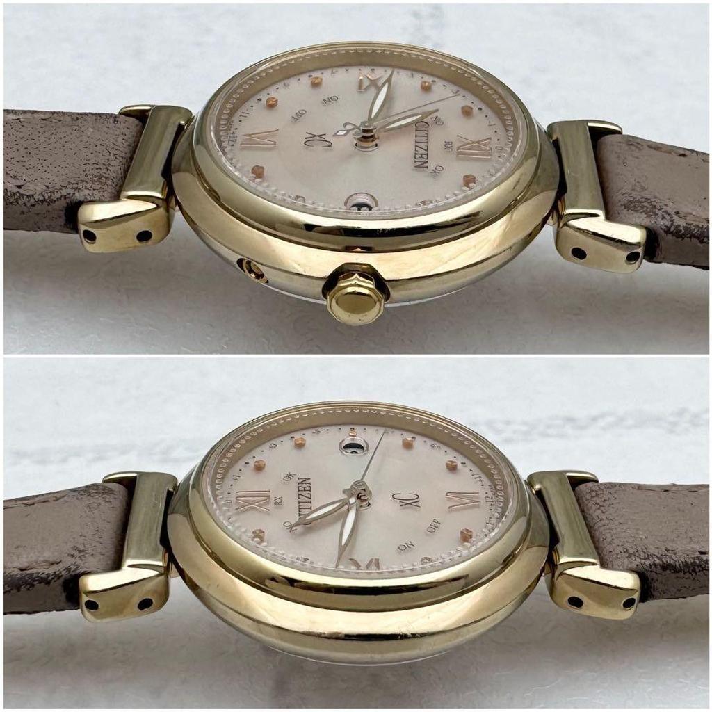 Used Operating CITIZEN xC Citizen Cross Sea Radio Solar Titanium Pink Beige Roman Watch Eco-Drive Watch