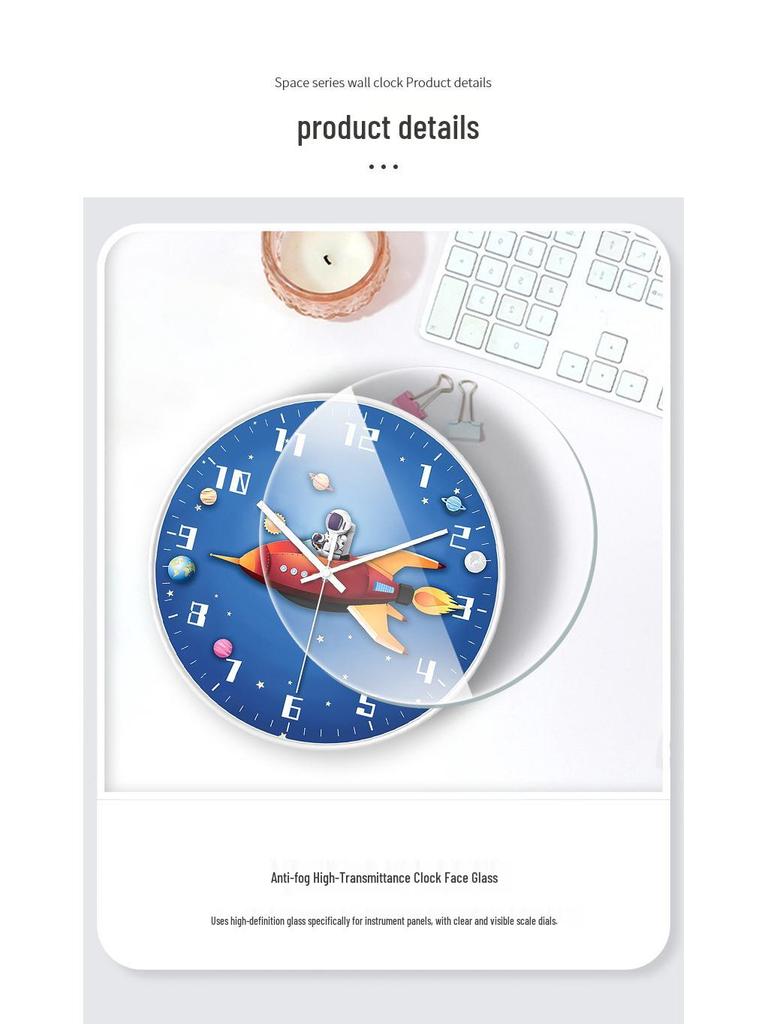 Creative Astronaut Space Wall Clock for Children's Room - Modern, Simple, and Silent