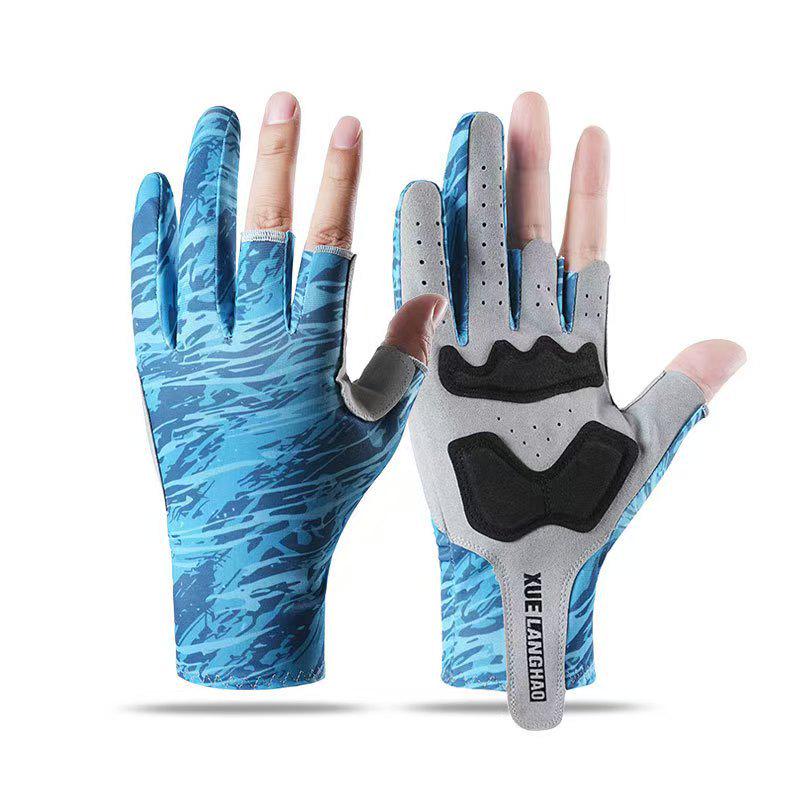 Spring & Summer Breathable Sun Protection Fishing Gloves - Anti-slip, Three-Fingerless, Thin Ice Silk, Wear-resistant Outdoor Angling Gloves