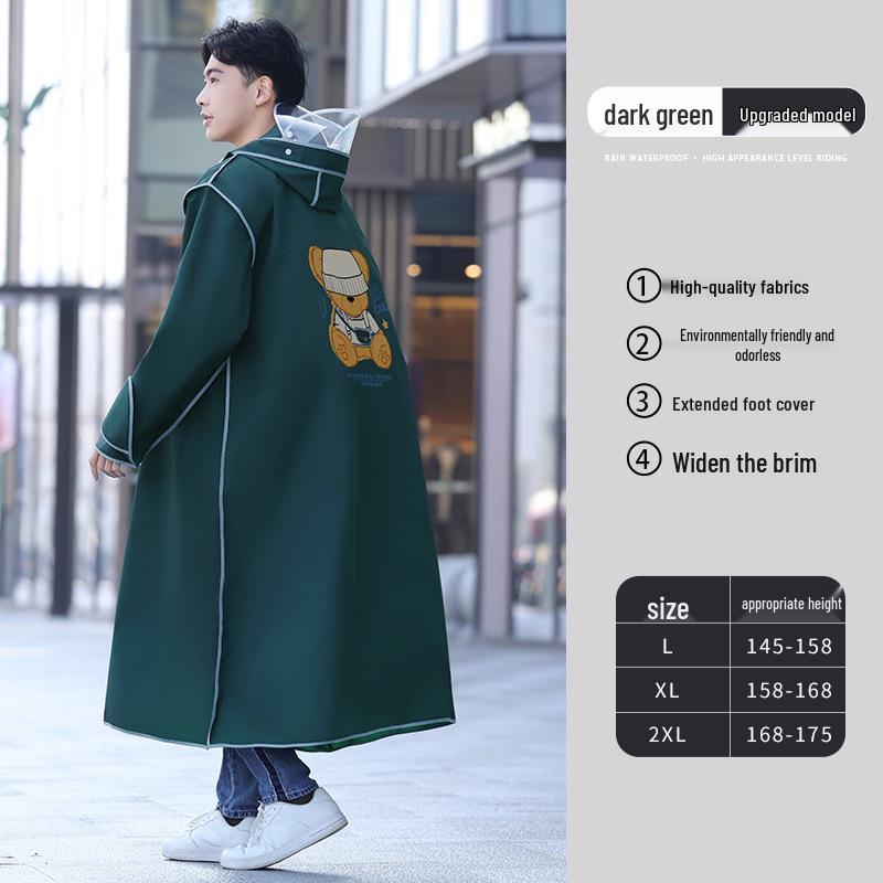 2024 Women's Electric Car Full-Body Long Rainproof Raincoat