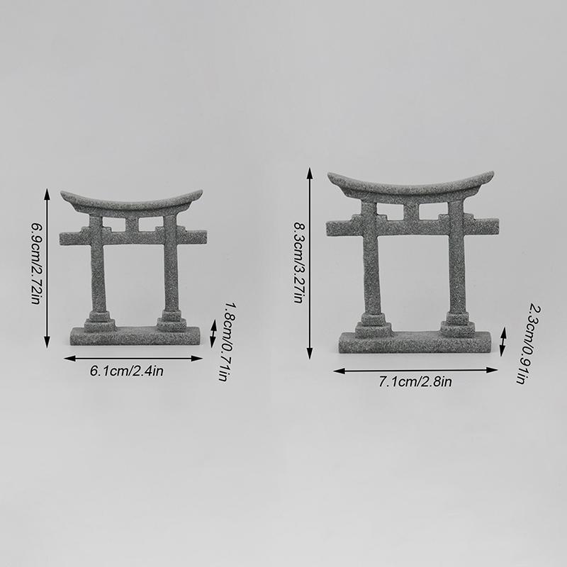 Torii Gate Japanese Aquarium Decor Miniature Ornament Garden Shrine Shinto Landscape Sandstone Micro Decoration Simulation