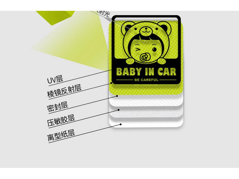 Super Reflective Baby & Pregnant Woman Warning Sticker for Car Interior
