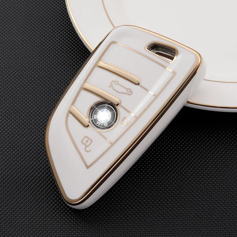 TPU Car Key Case Cover For BMW 1 2 3 5 6 7 8 Series X1 X2 X3 X4 X5 X6 X7 Z4 3 4 Buttons Auto Remote Shell Protect Accessaries