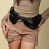 Rivets Studded PU Belt with Coin Pouch Fanny Bag Belt Waist Strap For Jeans Pants Daily Wear and Formal Event