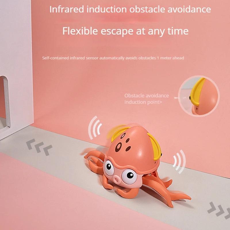 Rechargeable Dancing Squid with Light & Music & Induction Lying Flat, Electric Dancing Octopus Toddler Interactive Toy Gifts