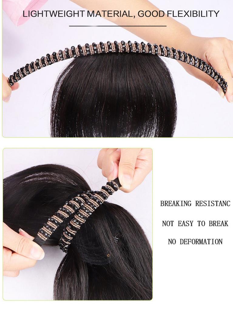 Stirnband Pony Synthetischer Pony Haarverlängerung Falscher Pony Clip-on für Frauen