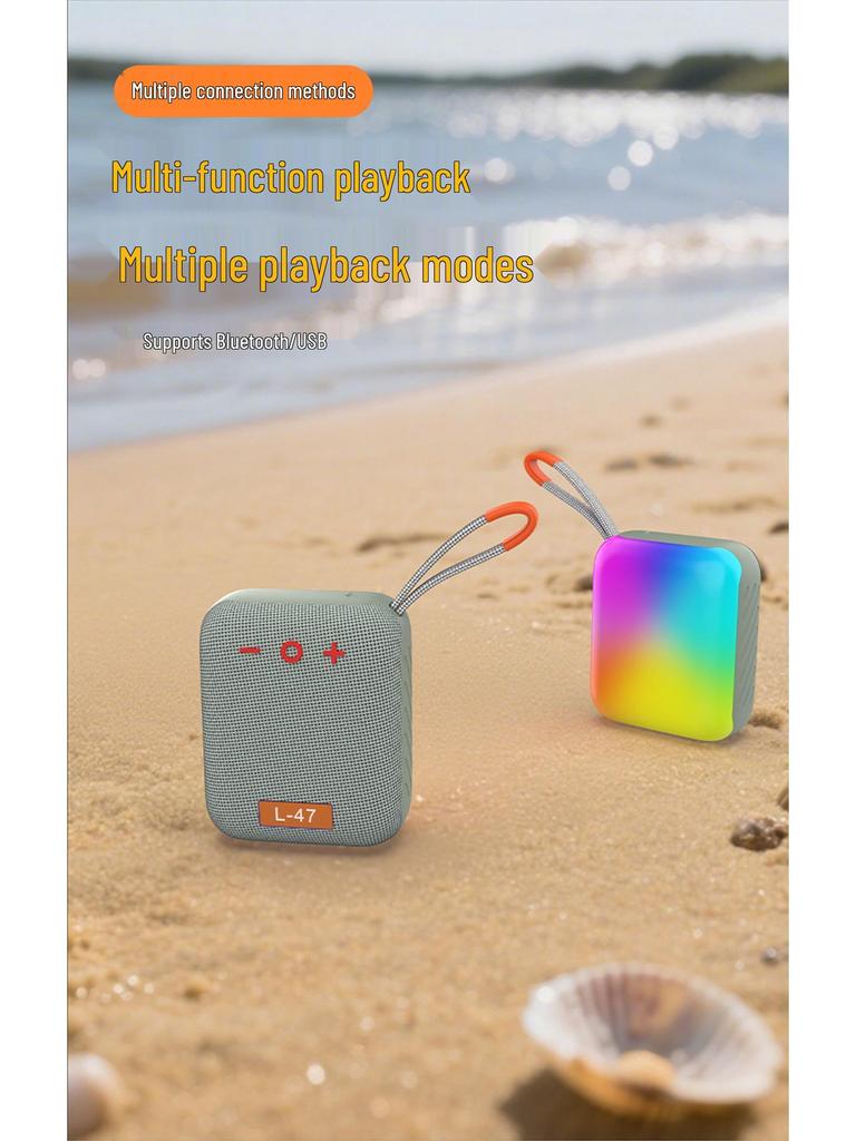 L-47 Portable Wireless Bluetooth Speaker with Heavy Bass & Colorful Lights