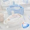Solid Color Pencil Case for Kids Simplicity Korean Fashion Pencil Bag Soft Fabric High Capacity Stationery Storage Bag Student