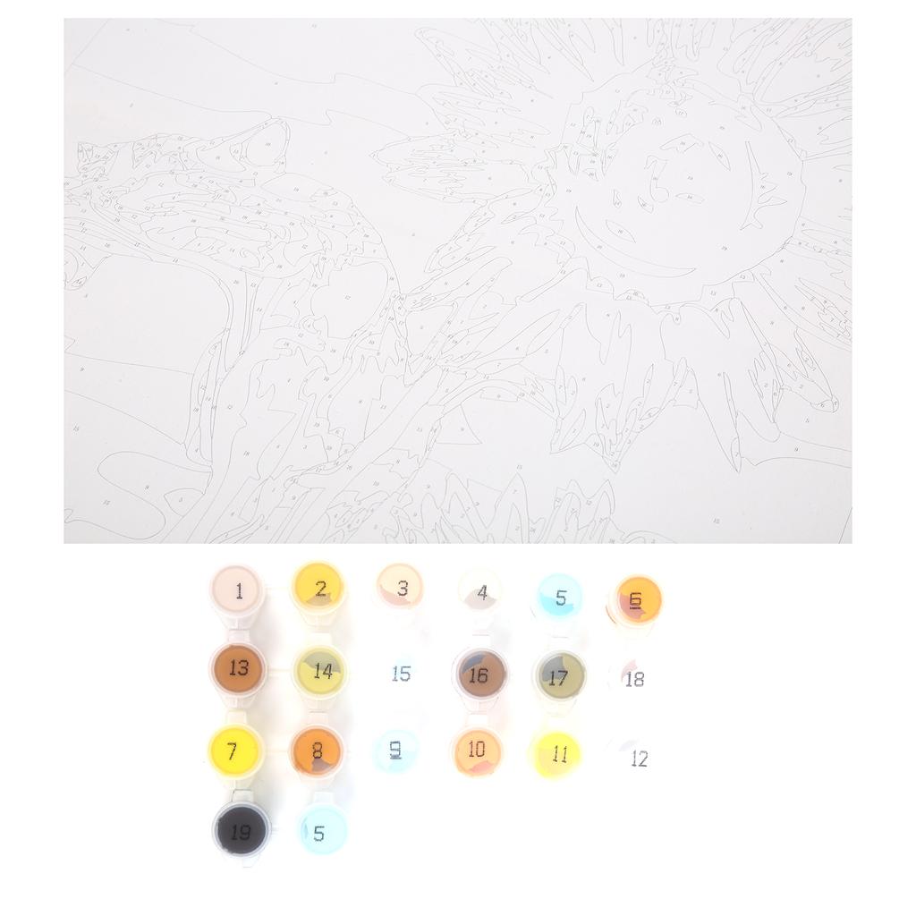 DIY Sunflower Paint By Number Kit 40x50cm Without Frame for Home Office Restaurant Hotel Decoration