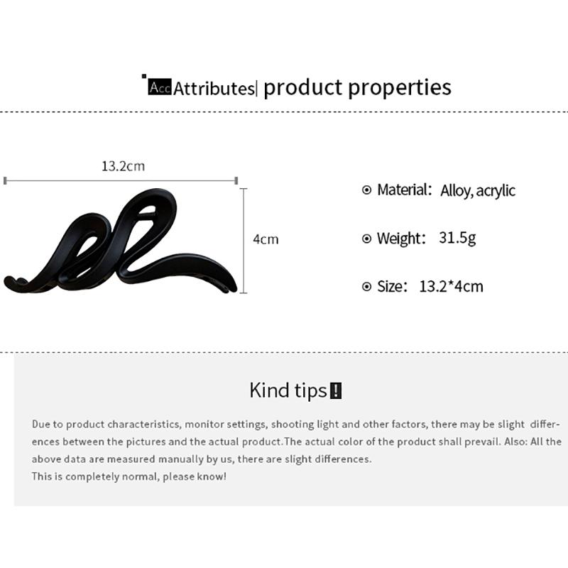 Einfarbige Acryl-Haarklammern mit mattierter Welle für Damen, schlicht, vielseitig, Haarklammer für den Hinterkopf, französisches Temperament, Haarschmuck