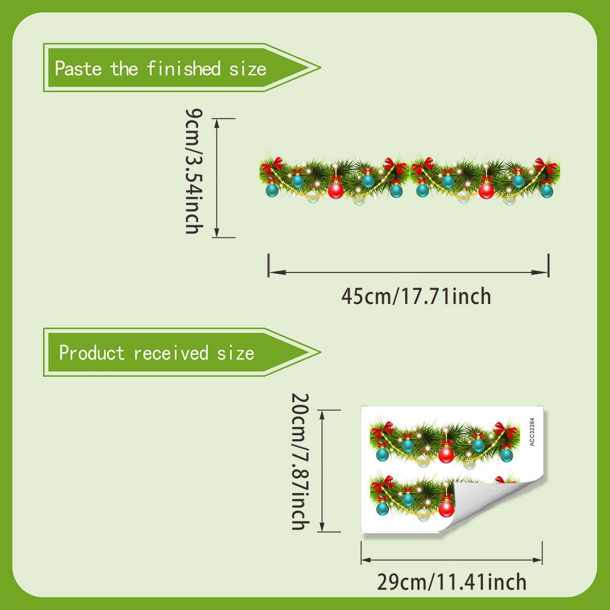 

Рождественский шар, наклейки на стену из лозы, рождественские наклейки для украшения комнаты 30*20cm