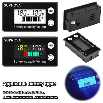 DC 8V-100V Voltage Gauge LCD Lead-acid Lithium LiFePO4 Voltage Tester Digital Electricity Meter Lithium Battery Capacity Meter