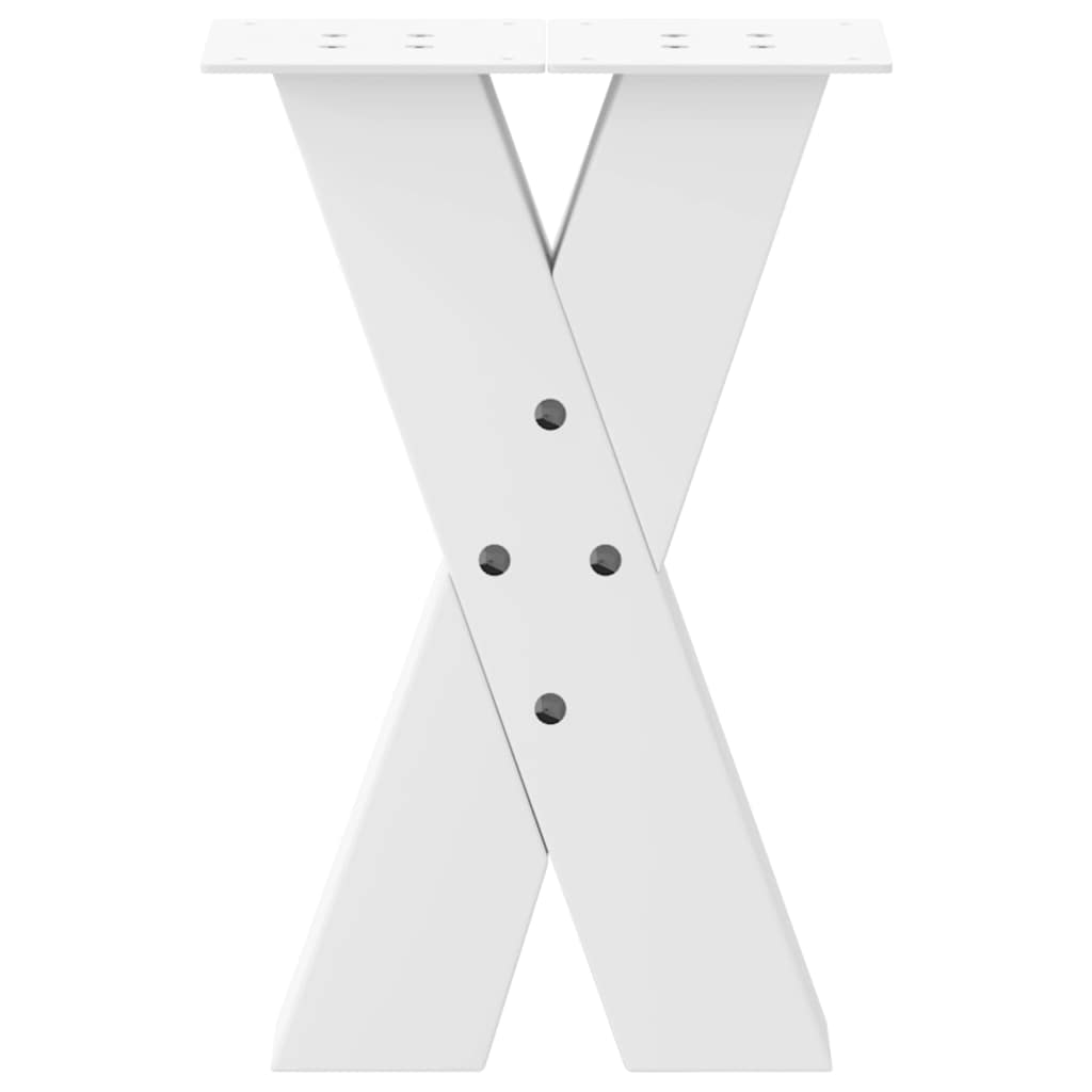 Vidaxl Coffee Table Legs, 2 Pcs, White, 38X(42-43) Cm, Steel