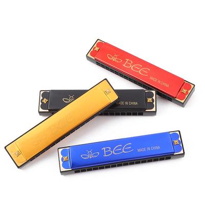 Honeybee 24-Hole Kids' Colorful Harmonica Wind Instrument