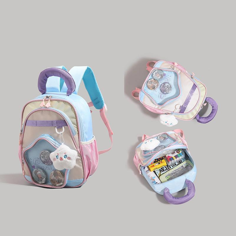 Schoolbag a high-value cartoon color matching children's backpack boys and girls 1011 new kindergarten going out schoolbag