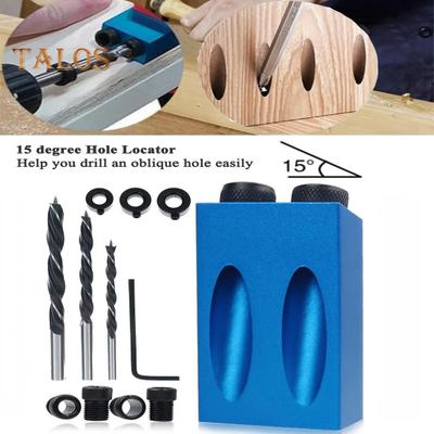 Pocket Hole Screw Jig 15 Degrees Drill Joinery Kit Compact Design Portable Woodwork Guides Joint Angle Locator Tool