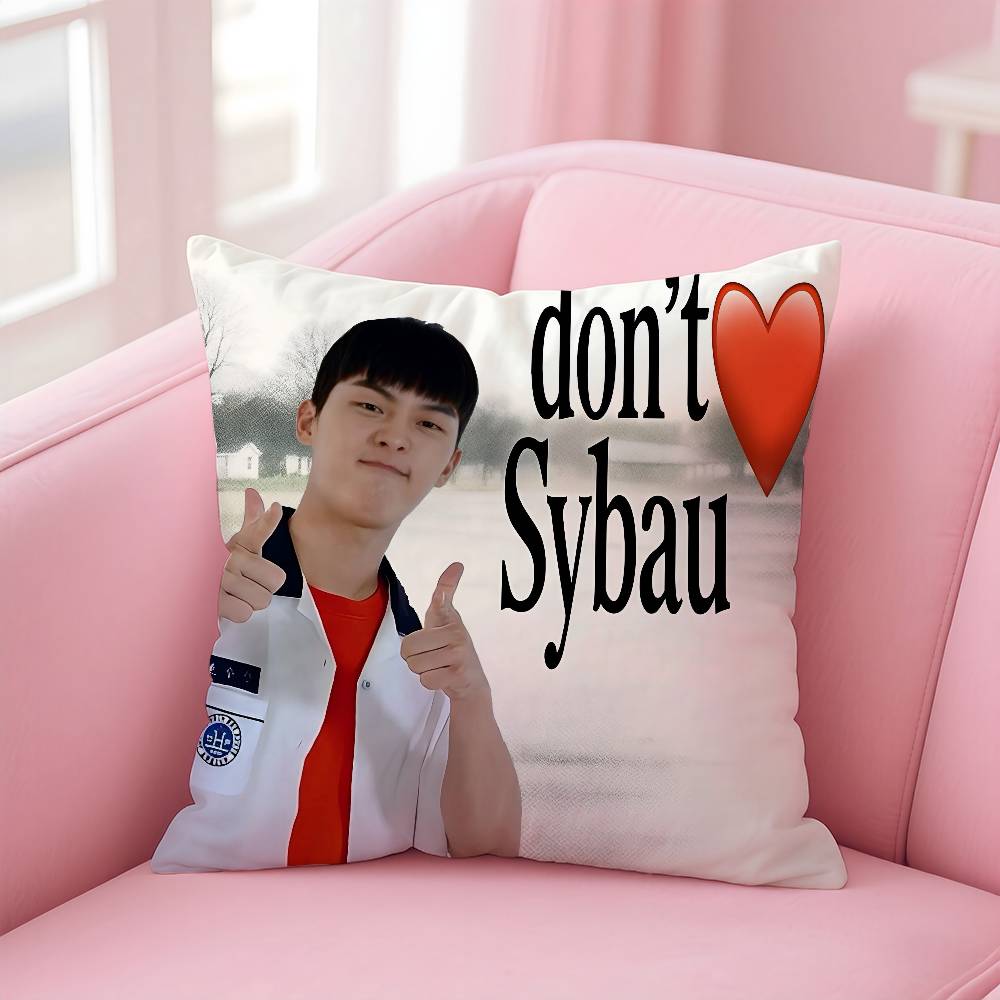 

Hot Movie W-Weak Hero Class 1 Pillow Case Anti-dustmite Pillowcase Invisible zipper silky short plush Sofa cushion cover 16x16Inch