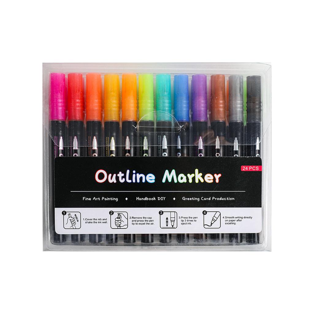 DIY Colored Handbook Highlighter Christmas Card Drawing Outline Pen 5ml