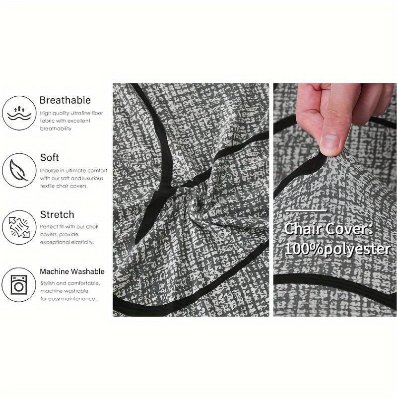 Elastischer Stuhlbezug mit grauem Blumendesign, Milchseidenmaterial, Wohnzimmerstuhlschutz, Staubdichter Stuhlbezug für vier Jahreszeiten